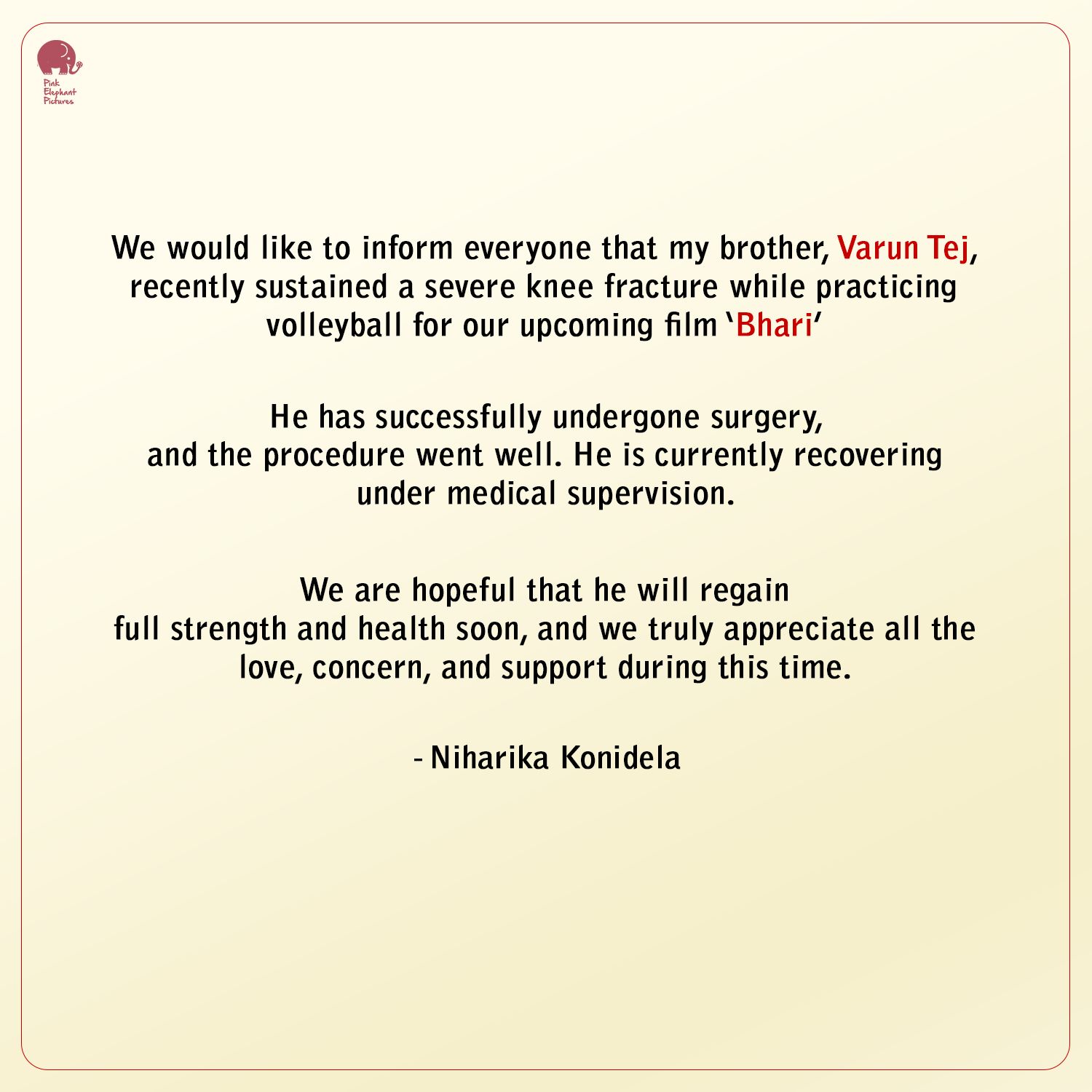 Varun Tej Injured In Bhari