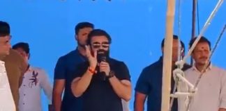 Sai Durga Tej Met Fans At The Sets Of Sambarala Yetigattu
