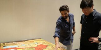 Icon Star Allu Arjun Gifts Sita Ram Kalyanam Painting to Geek Pictures CEO Tomatsu Kosano