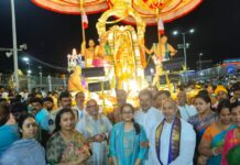 Smt. Vasundhara Devi Wife Of Actor And MLA Sri Nandamuri Balakrishna Participated In The Srivari Salakatla Brahmotsavams